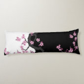 Coussins Longs Kimono japonais Sakura noir et blanc (Dos)