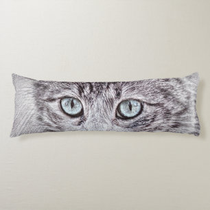 Coussins Longs Kitten Love Cute Kitty Chat aux Yeux Bleus Lumineu