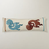 Coussins Longs Kokopelli, rouille & turquoise, Sud-Ouest (Dos)