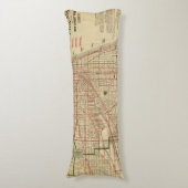 Coussins Longs La carte de Blanchard de Chicago (Devant (Vertical))