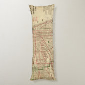 Coussins Longs La carte de Blanchard de Chicago (Dos (Vertical))