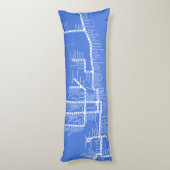 Coussins Longs La carte de souterrain de Chicago avec le train (Dos (Vertical))