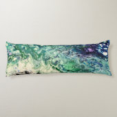 Coussins Longs La Laguna peinture bleu turquoise blanc noir (Dos)