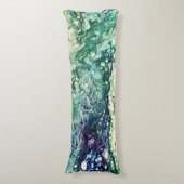 Coussins Longs La Laguna peinture bleu turquoise blanc noir (Devant (Vertical))