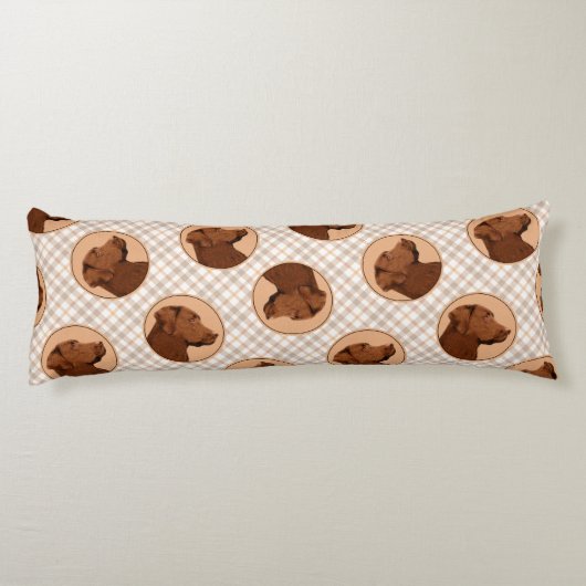 Coussins Longs Labrador Retriever Peinture Chocolat Lab Chien Art (Dos)