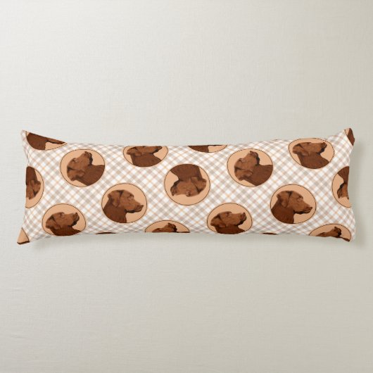 Coussins Longs Labrador Retriever Peinture Chocolat Lab Chien Art (Devant)