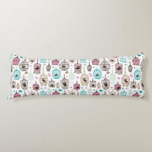 Coussins Longs l'amour de cage à oiseaux badine le motif (Devant)