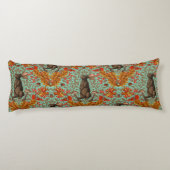 Coussins Longs Lapin d'automne sur vert clair (Dos)