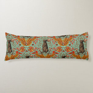 Coussins Longs Lapin d'automne sur vert clair