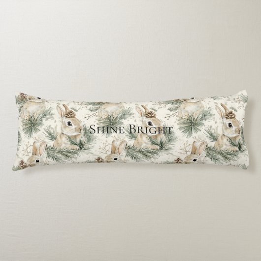 Coussins Longs Lapins de Noël Bunny Vert Menthe (Devant)