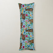 Coussins Longs Lapins et fleur sauvage (Dos (Vertical))