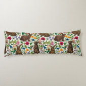 Coussins Longs Lapins et fleur sauvage (Dos)