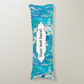 Coussins Longs L'aquarelle blanche bleue éclabousse (Devant (Vertical))