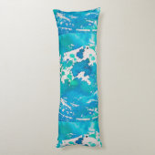 Coussins Longs L'aquarelle blanche bleue éclabousse (Dos (Vertical))