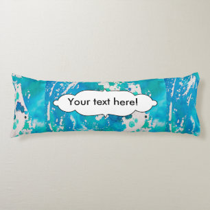 Coussins Longs L'aquarelle blanche bleue éclabousse