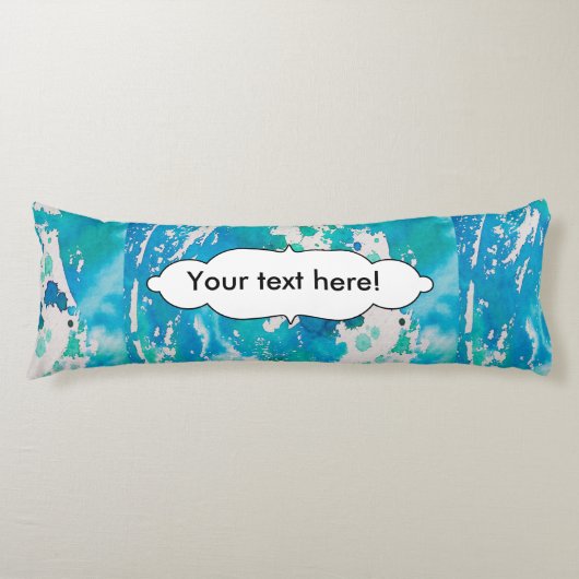 Coussins Longs L'aquarelle blanche bleue éclabousse (Devant)