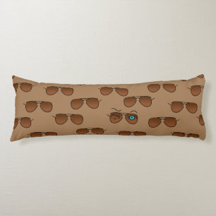 Coussins Longs LavaboS Aviator lunettes Brown Motif