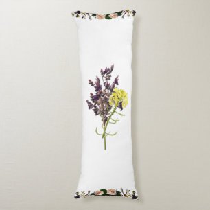 Coussins Longs Lavande et Fleur sauvage jaune Conception botaniqu