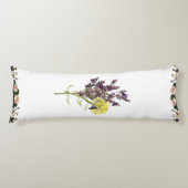 Coussins Longs Lavande et Fleur sauvage jaune Conception botaniqu (Devant)