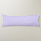 Coussins Longs Lavande Purple Script Moderne Fille Monogramme Nom (Devant)