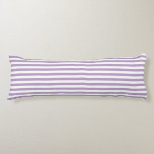 Coussins Longs Lavande, rayures violettes et blanches