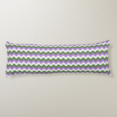 Coussins Longs Lavande, vert et blanc Chevron Zigzag (Dos)
