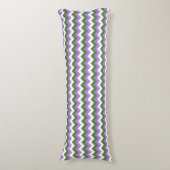 Coussins Longs Lavande, vert et blanc Chevron Zigzag (Devant (Vertical))