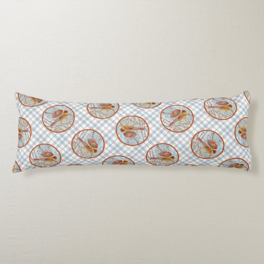 Coussins Longs Le Cardinal du Nord vole en neige Photo originale (Devant)