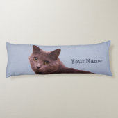 Coussins Longs Le chat bleu russe ajoutent le nom (Dos)