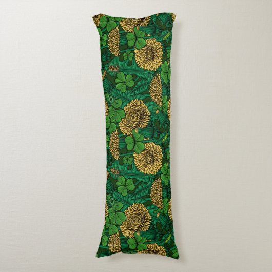 Coussins Longs Le pré en vert et jaune (Devant (Vertical))