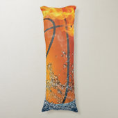 Coussins Longs Lecteur de ballon de basket flamboyant (Devant (Vertical))