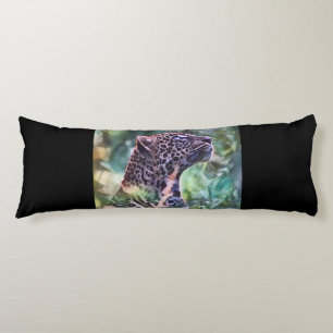 Coussins Longs Leopard Dans Une Jungle Lumière