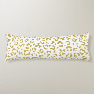Coussins Longs Leopard d'or, Parties scintillant d'or, Empreinte
