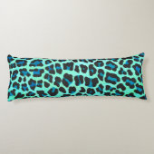 Coussins Longs Léopard noir et Turquoise (Dos)