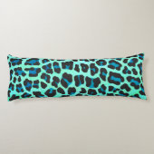 Coussins Longs Léopard noir et Turquoise (Dos)