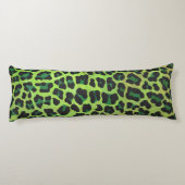 Coussins Longs Léopard noir et vert (Dos)