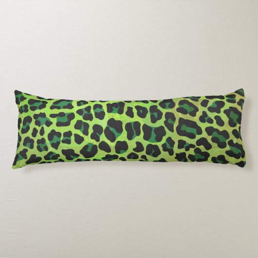 Coussins Longs Léopard noir et vert (Devant)