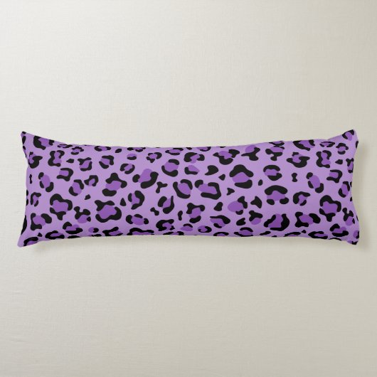 Coussins Longs Leopard Print, Léopard Spots, Purple Leopard (Devant)