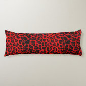 Coussins Longs Léopard - rouge et noir (Devant)
