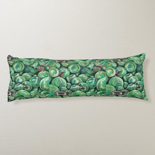Coussins Longs Les balles de Noël vertes (Dos)