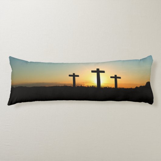 Coussins Longs Les croix de crucifixion au coucher du soleil (Devant)