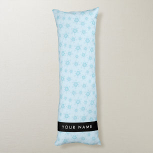 Coussins Longs Les flocons de neige bleu glace, Votre nom, Person