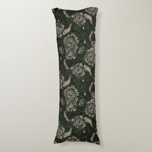 Coussins Longs Les redémarrages dans les chrysanthèmes en vert et (Devant (Vertical))