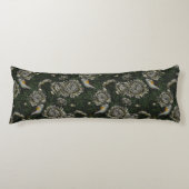 Coussins Longs Les redémarrages dans les chrysanthèmes en vert et (Devant)