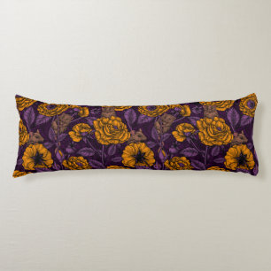 Coussins Longs Les souris font la fête en orange et violet