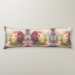 Coussins Longs L'escargot et la magie des couronnes de fleurs.9