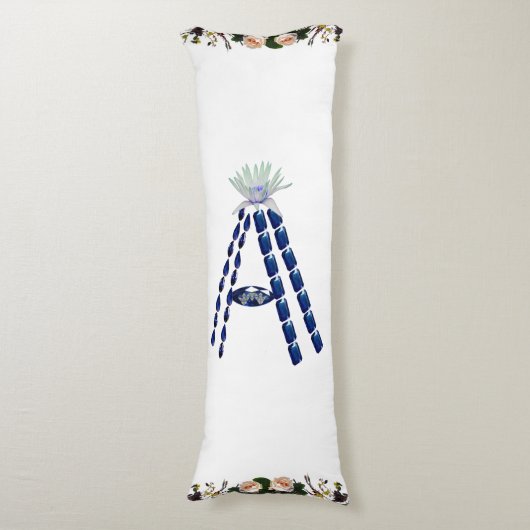 Coussins Longs Lettre Initiale A, Monogramme Moderne Design (Devant (Vertical))