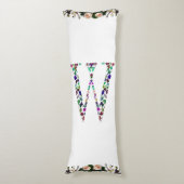 Coussins Longs Lettre initiale W Gemstone Design (Devant (Vertical))