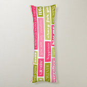 Coussins Longs Lettres d'amour rose et vert (Dos (Vertical))