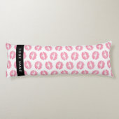 Coussins Longs Lèvres Roses, Baiser, Baguette à lèvres, Votre Nom (Dos)